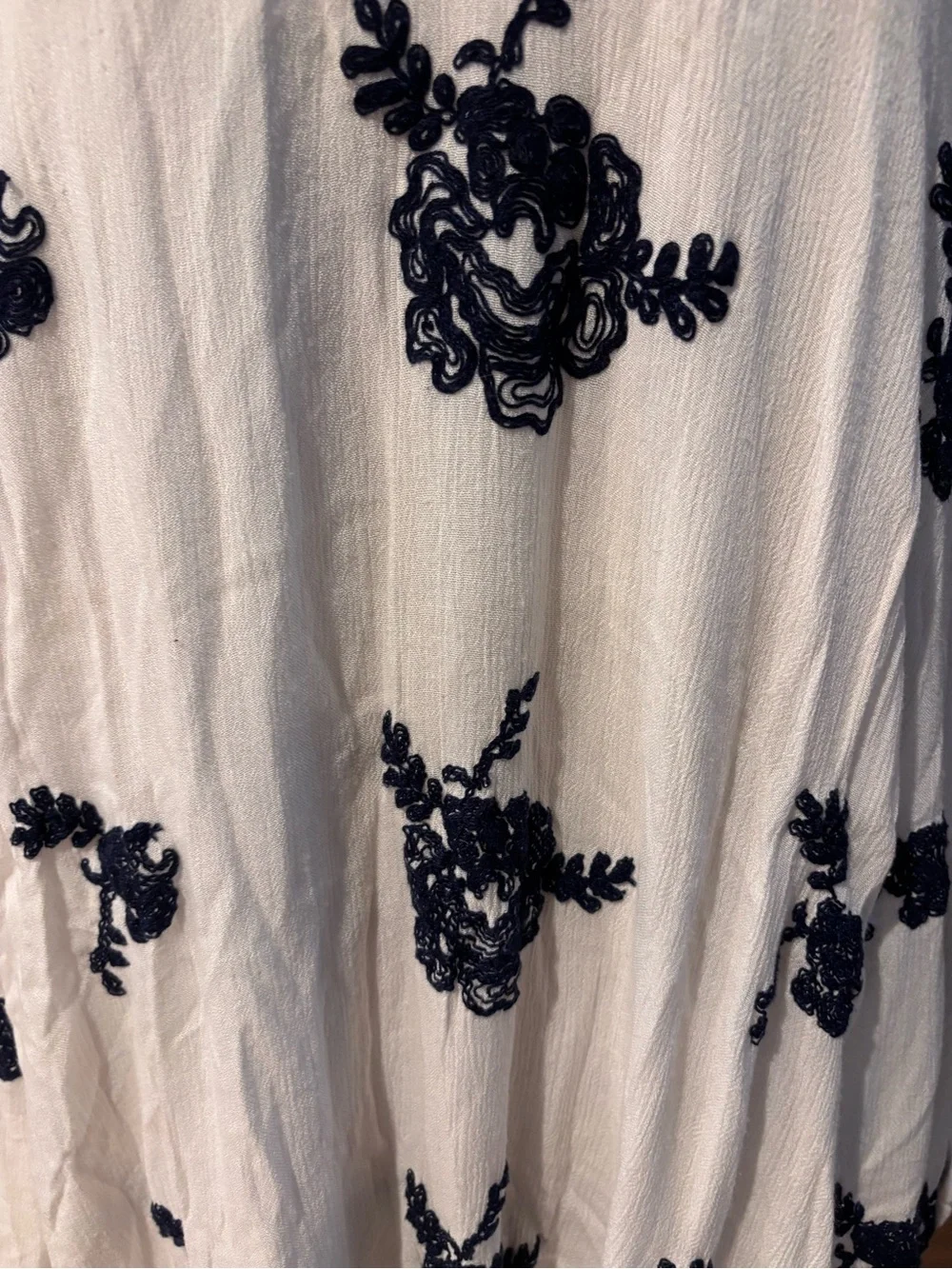 Free People Emma Embroidered Floral Peasant Babydoll Mini Dress w/Pockets Size S - Picture 7 of 16
